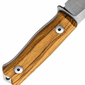 Cuchillos de Caza con Mango de Madera Natural Marrón, Hoja Fija Gris y Funda de Cuero Marrón para Acampar, Hacer Senderismo y Viajar al Aire Libre - Product Image 4