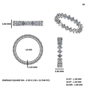 Anillo de Eternidad de Oro Amarillo de 18K con Diamantes Cultivados en Laboratorio, Corte Princesa, con Piedras Ovaladas y Cuadradas, para Mujer - Product Image 6