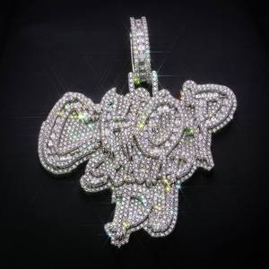 Pendentifs de luxe en moissanite lettre P style Hip Hop, en argent 925 plaqué argent, micro-incrustation taille brillant, unisexe, cadeau de fête, breloque Luxira - Product Image 2
