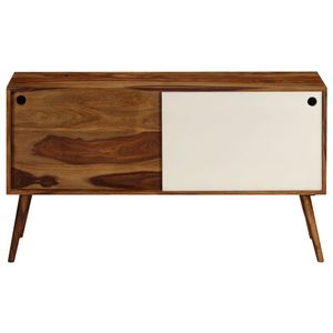 Credenza in Legno Massello di Acacia Marrone e Bianco 46.5x11.8x26.0 Pollici - Product Image 2