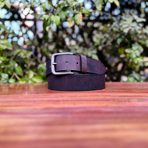 Cinturón de Cuero de Búfalo de Lujo para Hombre, Color Marrón Liso, Formal, con Hebilla de Aleación de Zinc de 35 mm, Duradero para Oficina y Vestir - Product Image 1