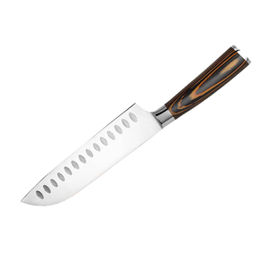 Couteau de chef en acier damas 440C forgé à la main avec manche en bois et étui en cuir pour une utilisation professionnelle en cuisine - Product Image 5