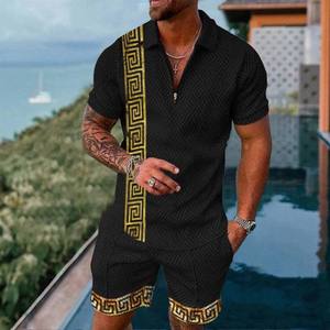 Ensemble short et t-shirt de sport à séchage rapide pour homme, tissé, pour la course à pied, la gym et le fitness, avec taille élastique - Product Image 3