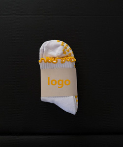 Comfortable Spandex Cotton Women's <b>Socks</b> Custom Logo Embroidery Bow Ruffle <b>Grip</b> <b>Socks</b> Thickness for Pilates Yoga Workout - Product Image 4