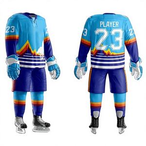 Ensemble de maillots de hockey sur glace haute performance personnalisés pour équipe, respirant, par sublimation, grandes tailles, protection UV, kit de sportswear - Product Image 1
