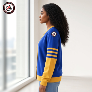 เสื้อคาร์ดิแกนไหมพรมอะคริลิคปักลาย Sigma Gamma Rho Sorority สำหรับผู้หญิงแบบเรียบง่าย |   งานออกแบบวินเทจตามสั่ง - Product Image 3
