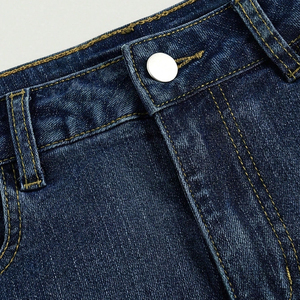 2026 High Waist Pleated Denim Skirts for Women Raw Hem A-<b>Line</b> Mini <b>Jean</b> Skirt Wholesale Custom Logo Skirt - Product Image 4