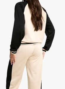 Women Color Blocking <b>Tracksuit</b> Full Sleeve Zipper Closure Drawstring Pants Breathable Casual Loose Fit Autumn Sporty Style - Product Image 3