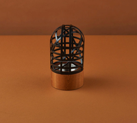 Nouvelle arrivée Craftsy Home brûleur d'encens en bois poli et métal pour chambre et bureau désodorisant