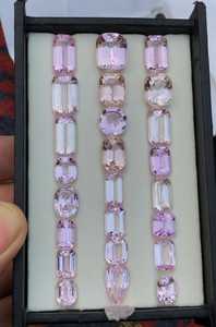 Kunzite rose clair naturelle, spodumène, pierre précieuse facettée, kunzite en vrac pour la fabrication de bijoux, cristal de qualité collectionneur - Product Image 1