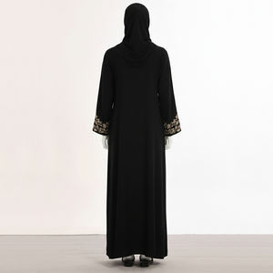 ชุดอาบายะห์ทรงร่มปักลายผีเสื้อแบบธรรมชาติหรูหราสำหรับเทศกาลอีดอัลอัฎฮา รุ่นใหม่จากโรงงานผู้ผลิต (OEM) ผ้าชีฟองสำหรับผู้หญิง สไตล์เรียบร้อย - Product Image 3