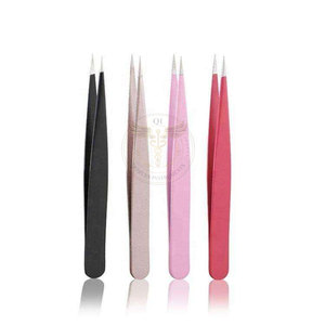 Juego de 5 Pinzas de Cejas de Acero Inoxidable de Alta Calidad con Punta Inclinada y Tijeras - Product Image 3