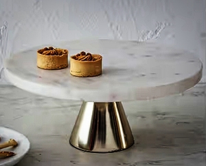 Base para Pastel Decorativa con Campana Metálica para Cumpleaños y Fiestas, Campana para Pastel de Metal y Mármol y Base para Pastel - Product Image 4