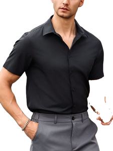 Polo pour homme 100% coton pur, coupe slim, manches courtes, uni, pour l'été, décontracté et professionnel, pour homme d'âge moyen - Product Image 6