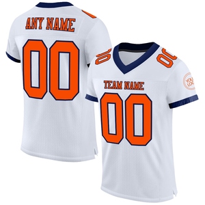 Vente en gros directe OMMIZ INDUSTRY Maillot de football authentique rétro personnalisé en maille bleu crème marine - Product Image 6