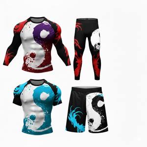 Ensemble de vêtements de combat MMA avec manches longues antibactériennes et leggings imprimés numériquement - Product Image 3
