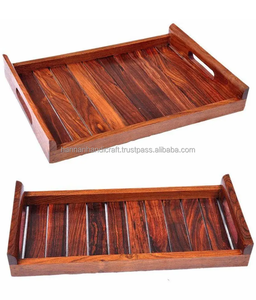 Bandeja Rectangular Creativa de Madera con Acabado Natural, Hecha a Mano, de Lujo, Clásica y Decorativa para Bodas, Hogar y Cocina - Product Image 3