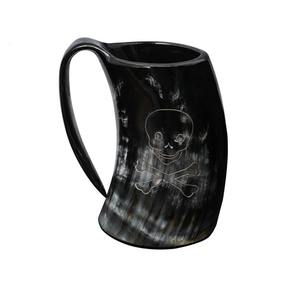 Jarra de Cerveza Vikinga Rústica Premium, Taza de Regalo de Cuerno de Buey Natural - Product Image 1