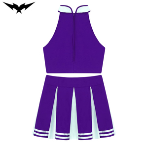 Tenues de cheerleading personnalisées Bigetron Sports pour femmes - Ensembles en spandex/polyester imprimés par transfert thermique avec strass et perles - Product Image 4