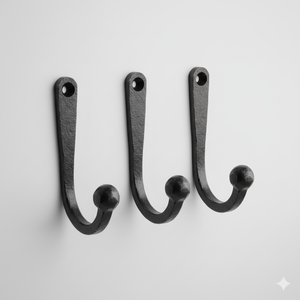 ตะขอแขวนผนังเหล็กหล่อแบบโบราณ งานฝีมือ แข็งแรงทนทาน สไตล์เรียบง่าย ชุด 3 ชิ้น สีดำ สำหรับแขวนเสื้อโค้ทและหมวก เหมาะสำหรับทางเข้าโรงแรม - Product Image 1