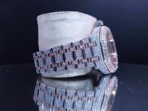 Montre de haute qualité avec cadran en verre en acier inoxydable et quartz, clarté VVS, moissanite, 5 mm, pour cadeau de mariage, disponible dans le monde entier - Product Image 6