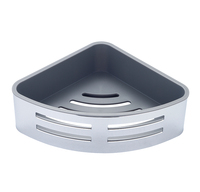 Panier de douche d'angle et étagère de salle de bain multifonctionnels modernes, écologiques, en acier inoxydable et ABS chromé, à fixation murale