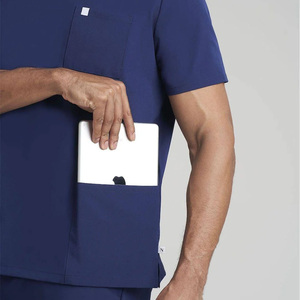 Haut de blouse médicale personnalisable pour hommes, tissu respirant, uniforme de soins de santé pour médecins et infirmières - Product Image 4