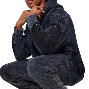 เสื้อฮู้ดฟอกสีกรดแบบแห้งเร็วผ้าฝ้าย100% สตรีทไฮสตรีทซักได้สีมีฮู้ดสไตล์วินเทจตาม2026 - Product Image 3