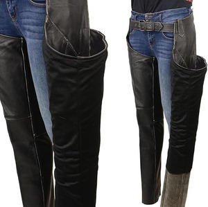 Samroz Sports Premium Leather Seamless Fusing Motorcycle <b>Riding</b> <b>Chaps</b> for Women Bikers All Seasons - Product Image 2