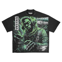 Nouveau T-shirt graphique pour homme, qualité premium, coupe oversize, style vintage délavé, streetwear, délavé à l'acide, tissé, imprimé DTG, 100% coton, ensemble