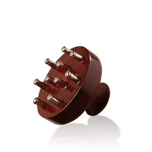 Copper Meridian <b>Brush</b> Head Massage Comb Blood Circulation Kansa <b>Scalp</b> Massager Brass Gua Sha Comb Wooden Handle - Product Image 3
