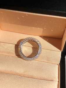 Moissanite Round Cut Full Eternity Wedding Band <b>Ring</b> For Unisex original 925 Silver Fine For Bridal Promise Gift For Lovers - Product Image 4