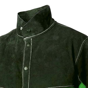 Veste de soudeur en cuir de haute qualité, résistante aux flammes et aux chocs, vêtements de travail professionnels en cuir de vachette. - Product Image 3