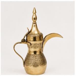 Luxury Handcrafted Engraved Brass <b>Arabic</b> Dallah Coffee Pot Traditional Middle Eastern Kahwa Server for Home Decor Best Price - Product Image 1