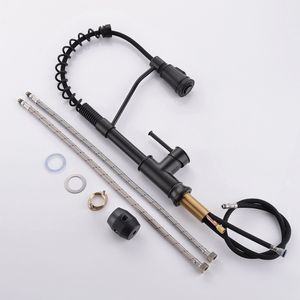 Rubinetto da Cucina Monocomando Nero in Acciaio Inossidabile con Doccetta Estraibile per Lavello - Product Image 1