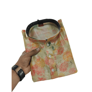ผ้าไหมพิมพ์ลาย kurta Mens กับ payjama multi - Product Image 1