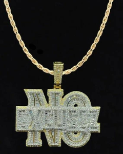 Colgante de Cadena Personalizado con Incrustaciones de Diamantes, Joyería Bling para Raperos, Pasa Prueba de Diamantes, Colgante de Moissanita Personalizado con Nombre de Letra Bicolor Estilo Hip Hop - Product Image 1