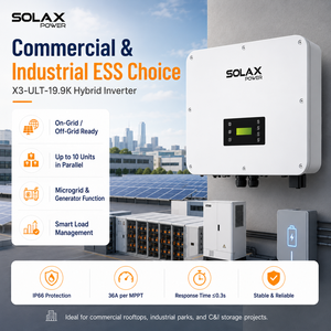 Convertisseur solaire hybride hors réseau triphasé <span class=keywords><strong>SolaX</strong></span> 19,9 kW pour stockage domestique, efficacité de 96,5 %, 160-950 VDC, IP66, garantie de 5 ans - Product Image 2