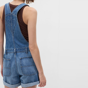 Wholesale Denim <b>Overall</b> for Women 2025 Latest Design Adjustable Pleated 100% Cotton Eco-Friendly <b>Waterproof</b> Customized Design - Product Image 4