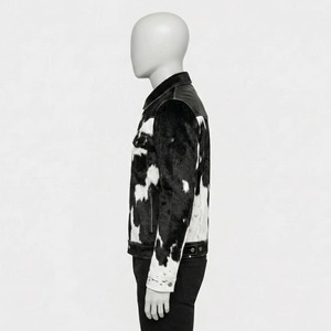 Veste en cuir véritable de vache unisexe, coupe-vent, logo personnalisé sur le devant, streetwear d'hiver, personnalisable, vente en gros - Product Image 5