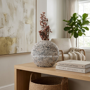 <b>Handmade</b> Grey Rustic Ceramic Vase Collection Decorative <b>Pottery</b> Flower Vase for Home Decoration - Product Image 6