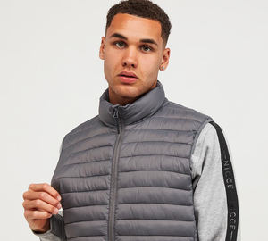 Chaleco Acolchado Sin Mangas con Relleno de Algodón Grueso y Cálido, Chaleco Ligero con Cierre de Cremallera, Chaquetas para Hombre - Product Image 3