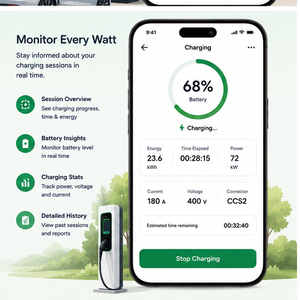 Station de recharge intelligente pour véhicules électriques, application mobile, connectivité du chargeur, suivi en temps réel, navigation d'itinéraire, compatible Android, iOS et Web - Product Image 3