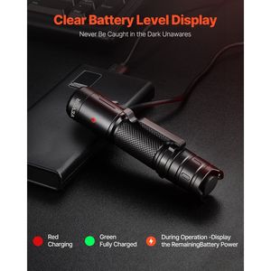 High Lumen Rechargeable LED Flashlight with 6 Lighting Modes IP66 Waterproof Home Hikin Handheld <b>Flash</b> <b>Light</b> - Product Image 6
