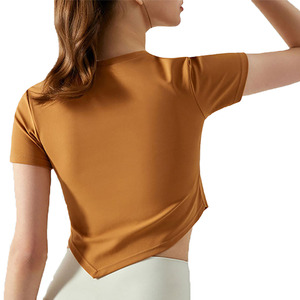 Débardeur décontracté à col rond pour femme, 100 % coton respirant de haute qualité, avec logo personnalisé sur le devant, coupe courte et ample - Product Image 4