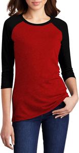 Camiseta de béisbol Raglan Tri Blend de talla grande para mujer, manga 3/4 - Product Image 6