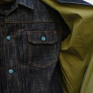 Veste en jean coupe-vent respirante à capuche pour homme GURUNA-Z-INDUSTRY - Style décontracté classique pour l'hiver - Product Image 4