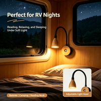 Lampe de lecture RV à capteur tactile 12V DC, lampe de chevet 12V pour cartes et livres, adaptée aux camping-cars, caravanes et remorques de voyage