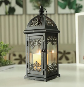 Luxury Gothic Candle <b>Lantern</b> Black Metal Hanging Candle Holder for Home Decoration - Product Image 6