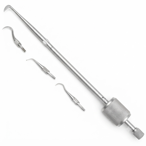 OPTITECH HEALTHCARE Dental Surgical Grade Stainless Steel Manual Crown Remover Kit <b>3</b> Attachments Tips CE Certified Padded Grip - Product Image 6